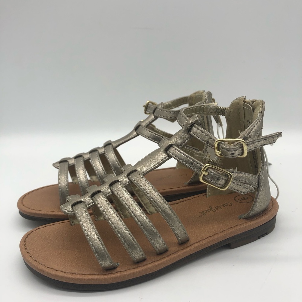 Cat & Jack Toddler Girls' Taylor Classic Gladiator Sandals Gold size 9 - Picture 5 of 12